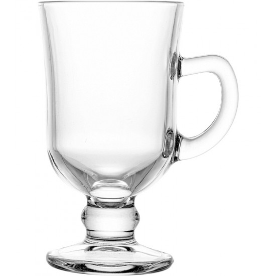 Caneca Taça Para Cappuccino 115ml de Vidro com Alça e Pé Lyor